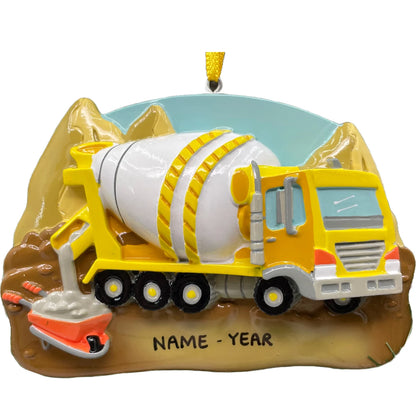 Cement Truck Personalized Christmas Ornament