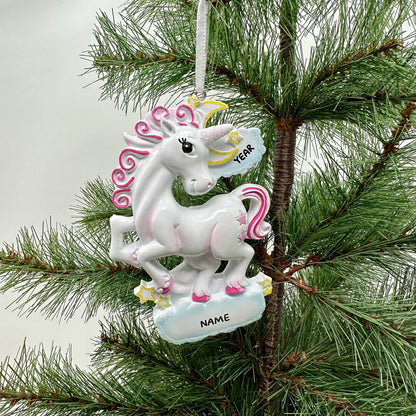 New Unicorn Personalized Christmas Ornament
