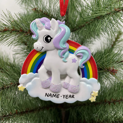 New Unicorn Personalized Christmas Ornament