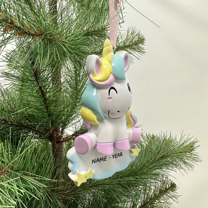 New Unicorn Personalized Christmas Ornament