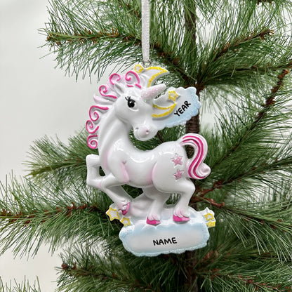New Unicorn Personalized Christmas Ornament