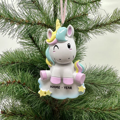 New Unicorn Personalized Christmas Ornament