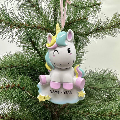 New Unicorn Personalized Christmas Ornament