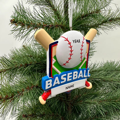 Baseball Shield Ornament for Boy or Girl