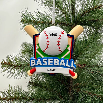 Baseball Shield Ornament for Boy or Girl