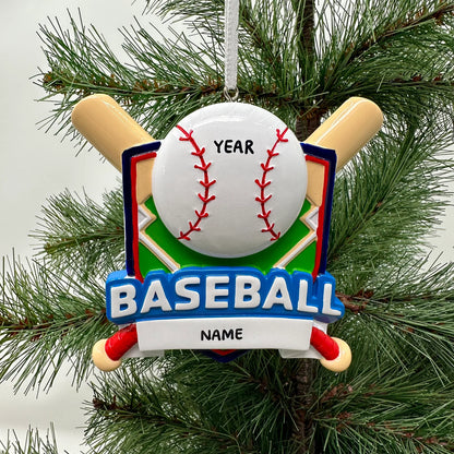 Baseball Shield Ornament for Boy or Girl