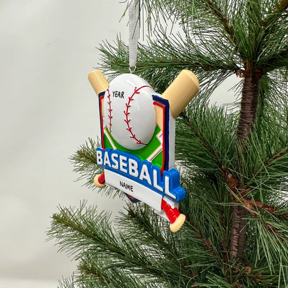 Baseball Shield Ornament for Boy or Girl