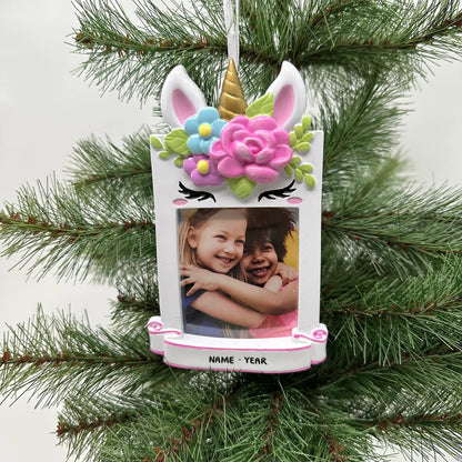 Personalized Unicorn Picture Frame Ornament