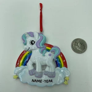 Unicorn Personalized Christmas Ornament