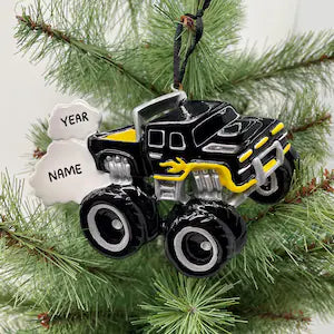Blue/Red/Black/Green Monster Truck Personalized Christmas Ornament