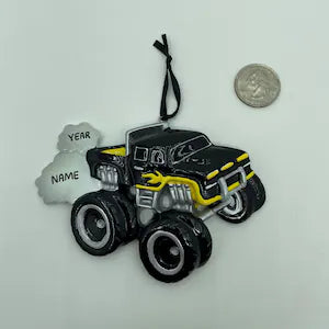 Blue/Red/Black/Green Monster Truck Personalized Christmas Ornament