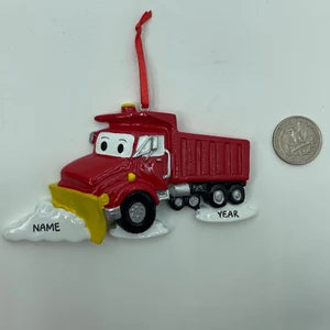 City Service Truck Ornaments Garbage Truck Ornament Snow Plow Truck Personalized Christmas