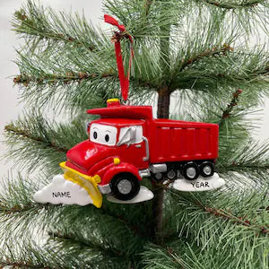 Snow Plow Truck Ornament Personalized
