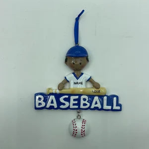 African American Baseball Boy Ornament Sports