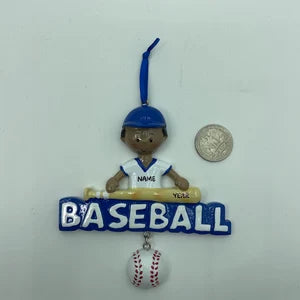 African American Baseball Boy Ornament Sports