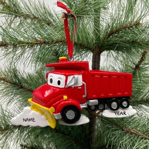 City Service Truck Ornaments Garbage Truck Ornament Snow Plow Truck Personalized Christmas