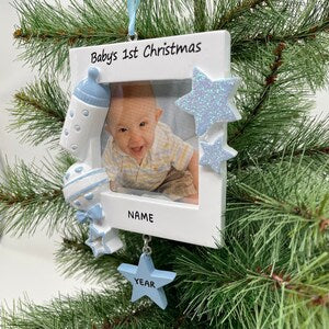 Personalized Baby's First Christmas Picture Frame Christmas Ornament