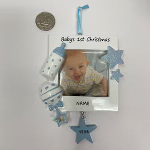 Personalized Baby's First Christmas Picture Frame Christmas Ornament