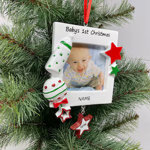 Personalized Baby's First Christmas Picture Frame Christmas Ornament