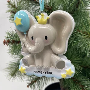 Baby Boy Ornament Baby Elephant Personalized
