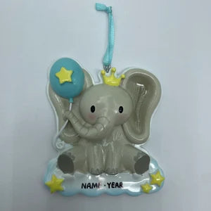 Baby Boy Ornament Baby Elephant Personalized