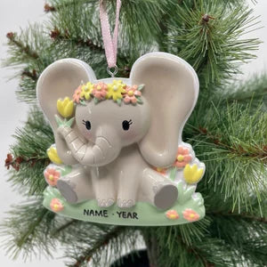 Baby Boy Ornament Baby Elephant Personalized