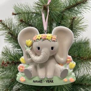 Baby Boy Ornament Baby Elephant Personalized