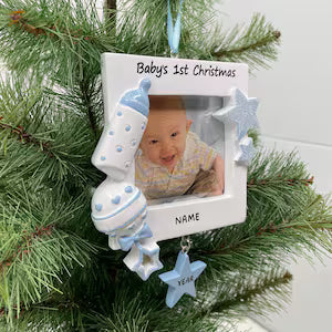 Personalized Baby's First Christmas Picture Frame Christmas Ornament