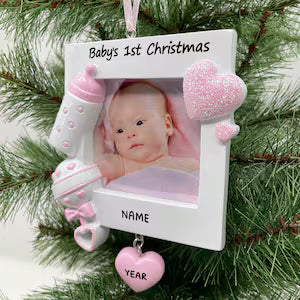 Personalized Baby's First Christmas Picture Frame Christmas Ornament