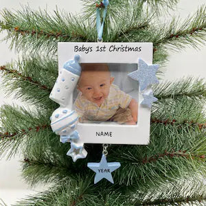 Personalized Baby's First Christmas Picture Frame Christmas Ornament