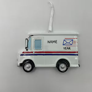 USPS Postal Truck Ornament Personalized