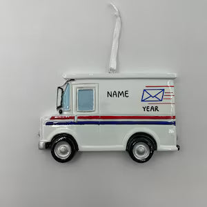 USPS Postal Truck Ornament Personalized