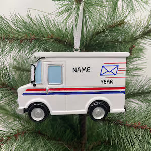USPS Postal Truck Ornament Personalized