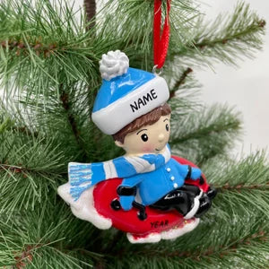 Girl Snow Tubing Personalized Ornament