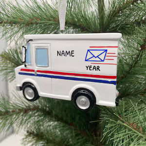 USPS Postal Truck Ornament Personalized
