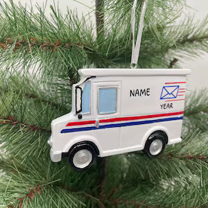 USPS Postal Truck Ornament Personalized