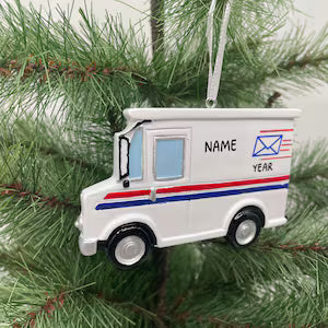 USPS Postal Truck Ornament Personalized