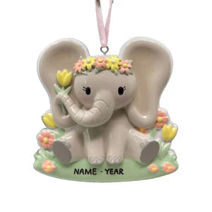 Baby Boy Ornament Baby Elephant Personalized