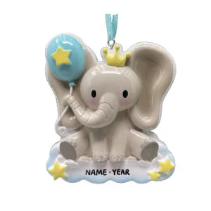 Baby Boy Ornament Baby Elephant Personalized