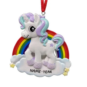 Unicorn Personalized Christmas Ornament