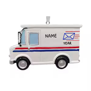 USPS Postal Truck Ornament Personalized
