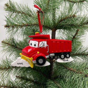 Snow Plow Truck Ornament Personalized