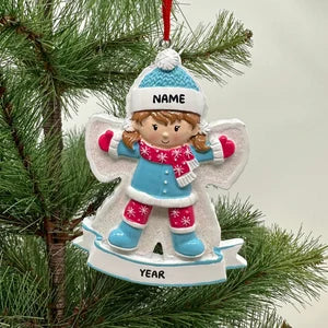 Snow Angel Ornament Girl Personalized Christmas
