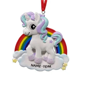 Unicorn Personalized Christmas Ornament