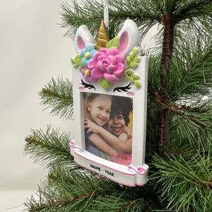 Personalized Unicorn Picture Frame Ornament