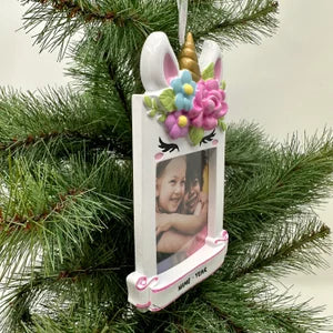Personalized Unicorn Picture Frame Ornament