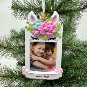 Personalized Unicorn Picture Frame Ornament