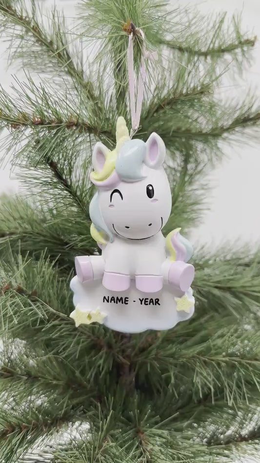 New Unicorn Personalized Christmas Ornament