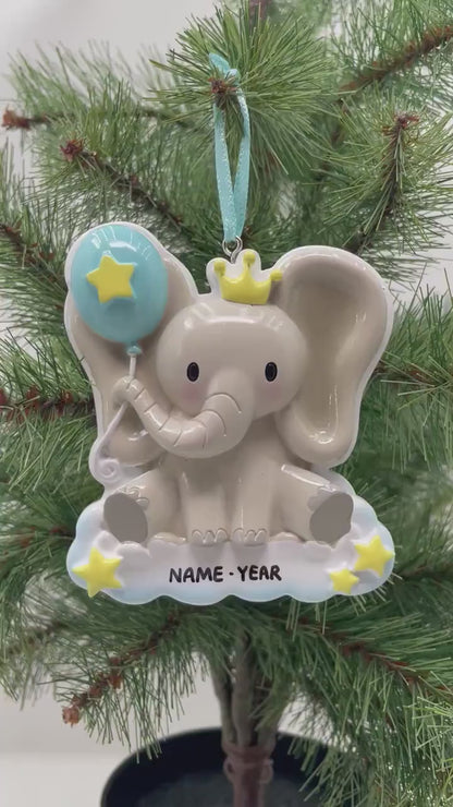 Baby Boy Ornament Baby Elephant Personalized Christmas Ornament Perfect Gift for Kids Custom Christmas Family Ornament - Kid Ornaments