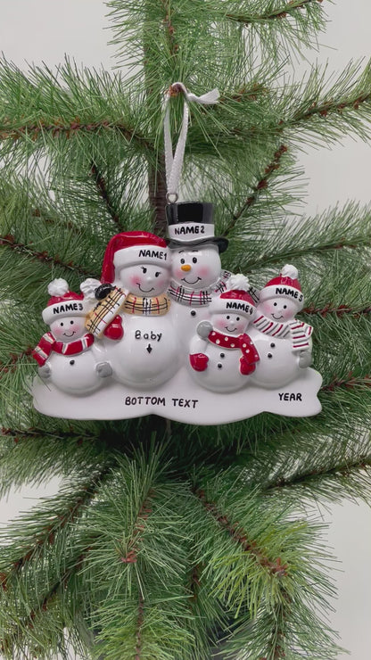We're Expecting with Three Children Personalized Christmas Ornament